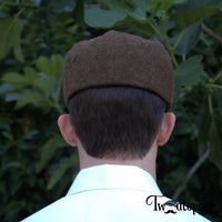 Thumbnail for Brown Herringbone 100% Wool Tweed Golfing Scally Flat Cap