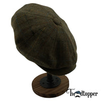 Thumbnail for Green Checkered 100% Wool Newsboy Golfing Flat Cap